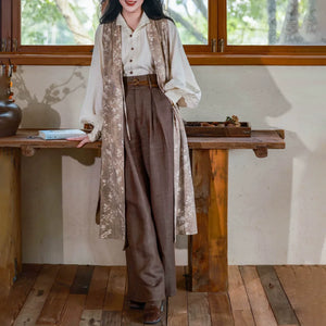 “Seventy-Two Haze” – New Chinese Blouse & High-Waisted Trousers | South-of-France Holiday Edition - Yandan_Hanfu