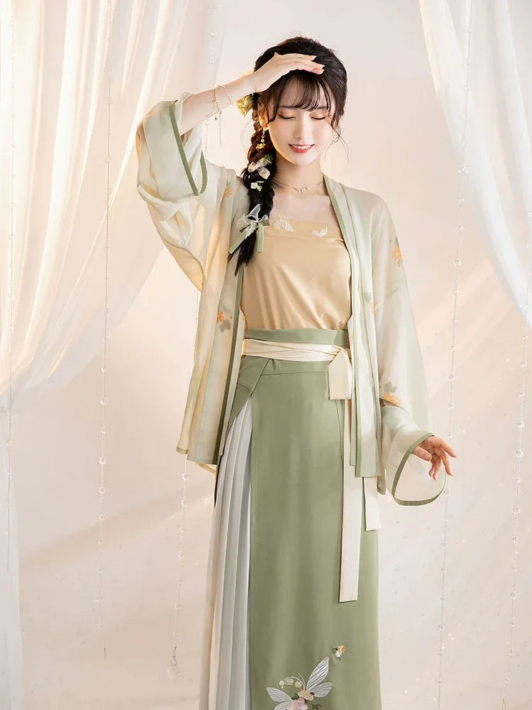 Song Dynasty | Casual Hanfu Summer Green Suit Skirt - Yandan_Hanfu