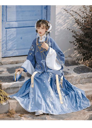 This elegant blue hanfu for women features flowing hanfu sleeves, intricate hanfu patterns, and classic hanfu layers. Perfect as a princess hanfu dress, fairy hanfu dress, or sexy hanfu, it’s inspired by Tang Dynasty hanfu and ideal for hanfu cosplay or hanfu dance styles. Available in plus size hanfu, it pairs beautifully with a chic hanfu skirt. Wondering where to buy hanfu? Explore our trusted hanfu shop for the best hanfu for sale options.