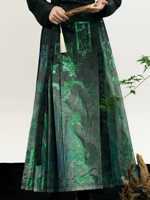 Unisex Hanfu Set – New Chinese Style Cross Jacket & Horse-Face Skirt Modern Hanfu Male - Yandan_Hanfu