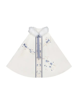 Garden Dream: White Nishang, Cloak Cloak Long Thickened Hanfu - Yandan_Hanfu