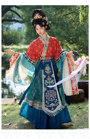 Cloud Silks – Traditional Hanfu Dress Inspired by Wei-Jin Era, Cross-Collar Revival for Women