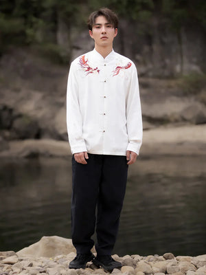 New Chinese Tang style Chinese style button top embroidered jacket Mao suit jacket - Yandan_Hanfu