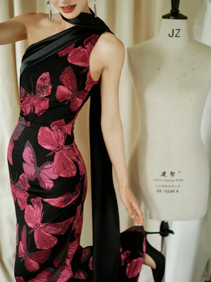 "Shadow" fishtail streamer robe knot bride engagement annual party dress - Yandan_Hanfu