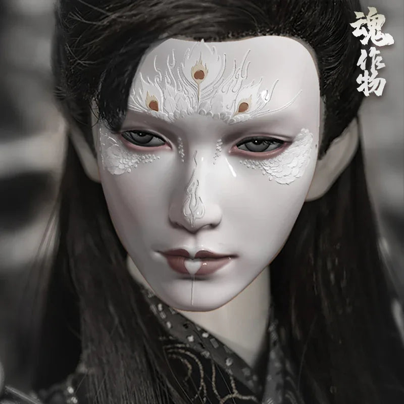 Soul Crop Antique Mask Full Face Adult Handsome Male Emperor - Yandan_Hanfu