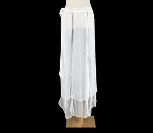 Graceful White Wide-Sleeve Chiffon Hanfu – Classical & Jazz Fusion Dance Dress - Yandan_Hanfu