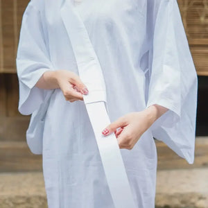 Yukata Kimono Feather Weaving White Interior Japanese Kimono Women's Dress Base - Yandan_Hanfu