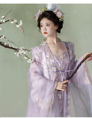 Purple Song Dynasty embroidered big-sleeved Chinese Hanfu - Yandan_Hanfu