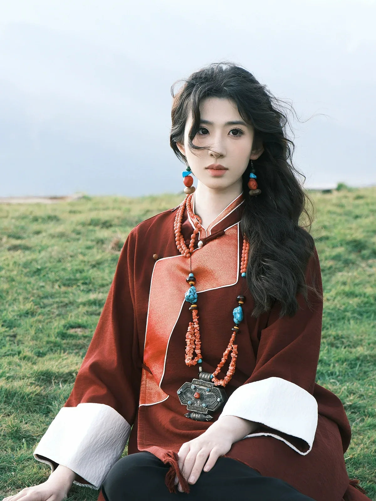 “Mani Stone” – Tassel Dress with Tibetan-Inspired Ethnic Elements | New Chinese Style - Yandan_Hanfu