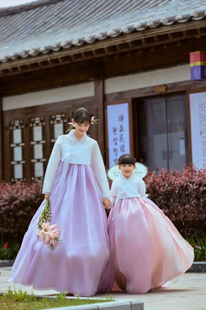Family Matching Hanbok β Palace Style Purple&Pink Korean Ethnic Outfit for Parent & Child - Yandan_Hanfu