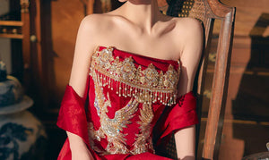 Phoenix Harmony – New Chinese Bridal Dress for Engagement, Tea Ceremony & Spring Banquets - Yandan_Hanfu