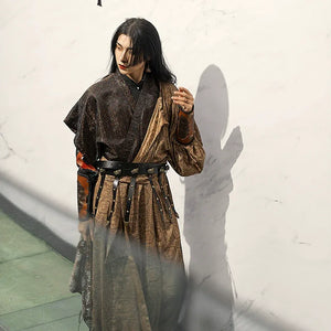 Tang Dynasty | Stand collar robe Hanfu spring and summer Tang half-armed men and women chinese hanfu dress kids - Yandan_Hanfu