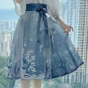 Horse Face Skirt Set 2024 New Spring and Autumn Short Hanfu Small Chinese Style Women's Clothing - Yandan_Hanfu