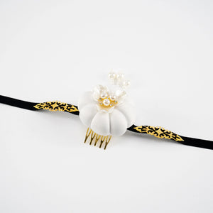 White Hanbok headdress Yanji Folk Korean tradition - Yandan_Hanfu