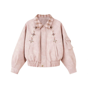 “Cinnamon Latte” – Winter Down Jacket & Skirt Set | Faux Leather Finish - Yandan_Hanfu