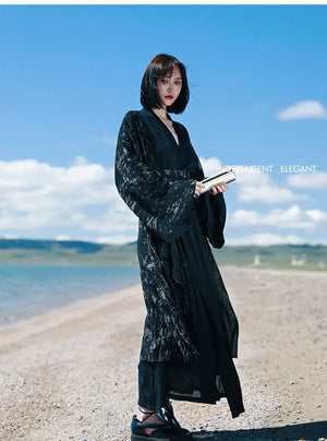 Super fairy autumn three-piece Hanfu antique jacket Chinese suit women's clothing - Yandan_Hanfu