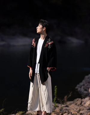 Chinese style cotton and linen retro Hanfu spring and summer Tang suit man - Yandan_Hanfu