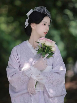 Purple high-end lace Taisho Romance modified kimono - Yandan_Hanfu