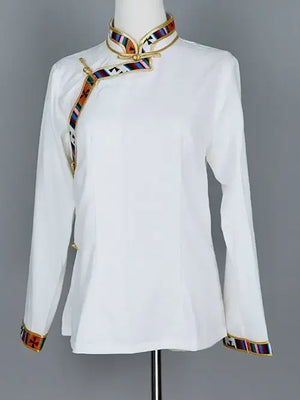 Noble Tibetan robe white Tibetan clothing - Yandan_Hanfu