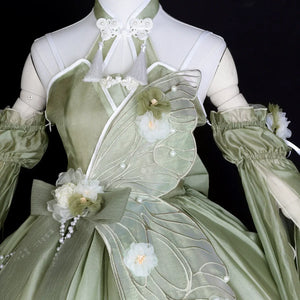 【Butterfly spring】 lolita flower marriage Chinese style lolita green dress women's summer - Yandan_Hanfu
