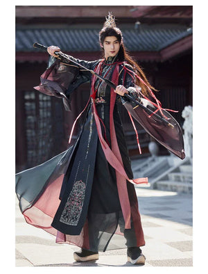Junlin | Unisex Traditional Hanfu Set – Flowing Wide-Sleeve Xianxia-Inspired Outfit for Spring & Summer - Yandan_Hanfu