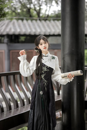 Zhujian Snow New Chinese Hanfu Dress Daily National Style Han Elements Set - Yandan_Hanfu