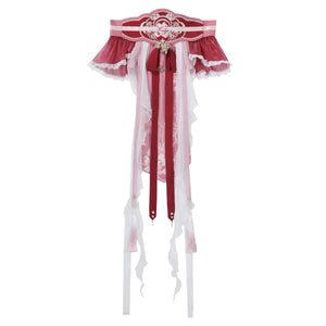 Red Hanfu Dress New Chinese Feather Rust Waist Seal Suspender Skirt - Yandan_Hanfu