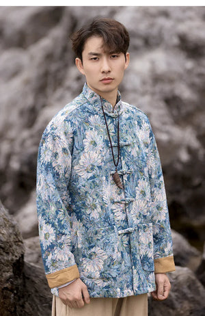 New Chinese Tang style men's button-up printed jacket - Yandan_Hanfu
