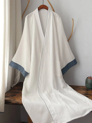 Chinese style white Hanfu robe homewear pajamas pajamas pure cotton - Yandan_Hanfu