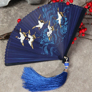 Folding fan female dance fan Hanfu Chinese style full bamboo fan - Yandan_Hanfu