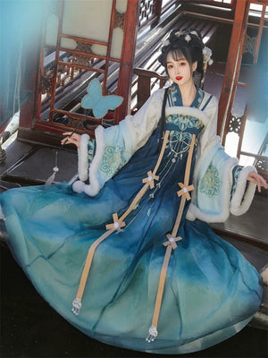 Yan Ruyu Hanfu women's Tang Dynasty fairy Han elements daily autumn and winter shawl cloak - Yandan_Hanfu