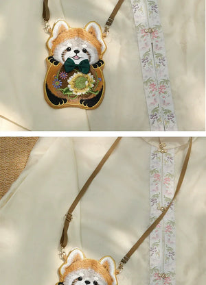 Embroidered Little Bear Hanfu Bag – New Chinese Style Crossbody Purse for Women - Yandan_Hanfu