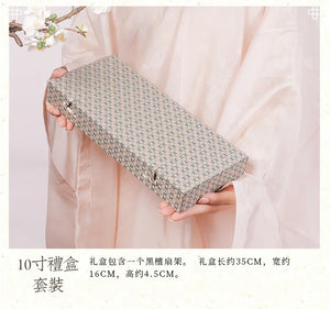 Suzhou sandalwood fan hollow sandalwood Chinese style folding fan - Yandan_Hanfu