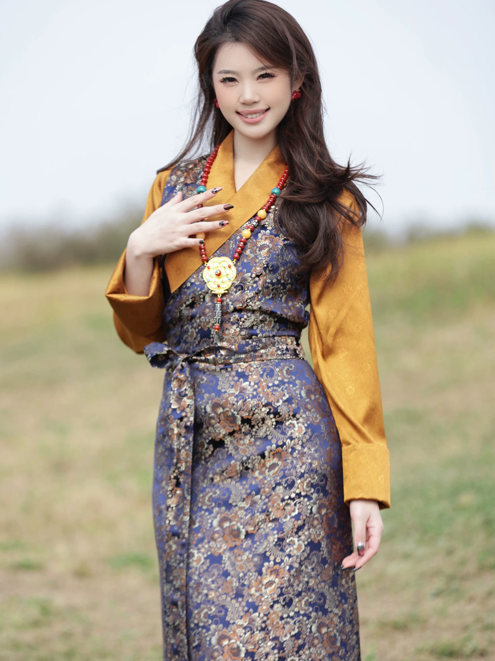 Improved Tibetan Dress | Women's Traditional Bola Xizang Clothing New Lhasa Style