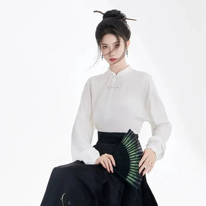 Ming imitation makeup flower woven gold horse dress set four seasons - Yandan_Hanfu