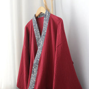 Long summer thin pure cotton Hanfu red robe for men and women - Yandan_Hanfu