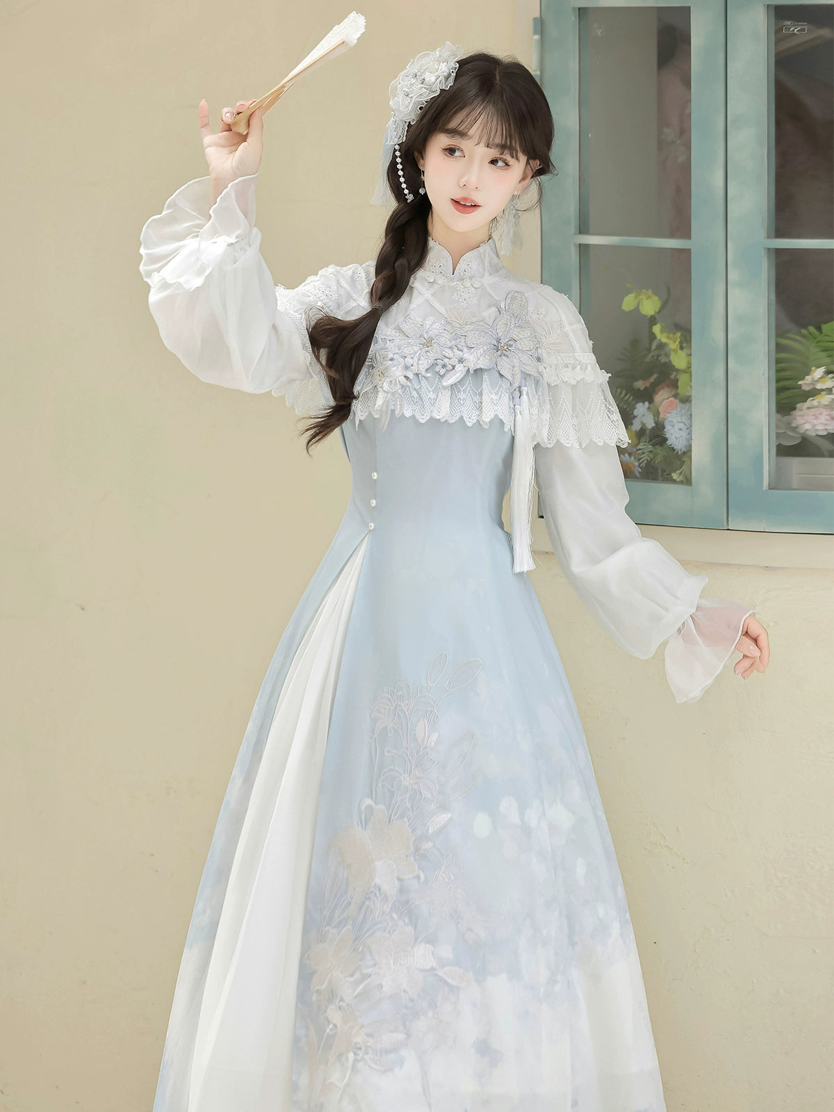 “Lily Dew” Modern Hanfu Ensemble – Elegant New Chinese Style Dress Set for Autumn