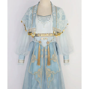 【Cloud traveler】 blue Hanfu Dunhuang Western style ethnic style suit Princess Jasmine - Yandan_Hanfu
