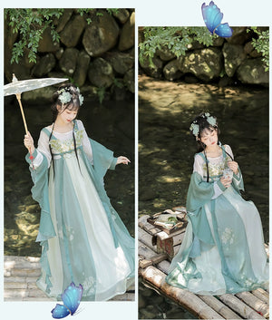 Discover green Traditional hanfu for women with elegant hanfu sleeves, intricate hanfu patterns, and layered designs. Perfect for princess hanfu dress, fairy hanfu dress, sexy hanfu, or hanfu cosplay. Pair with a hanfu skirt, hanfu coat, or dark green hanfu jacket. For men, shop modern hanfu male robes inspired by Tang Dynasty hanfu. Visit our hanfu shop for the best hanfu for sale.