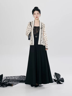 Yunmo Xingshu black half skirt and improved Song camisole styling photo