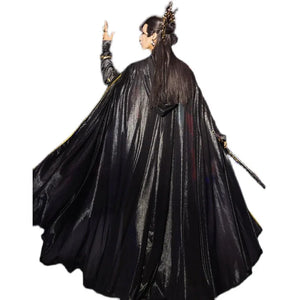 Hanfu cloak domineering men's and women's black, red and silver - Yandan_Hanfu