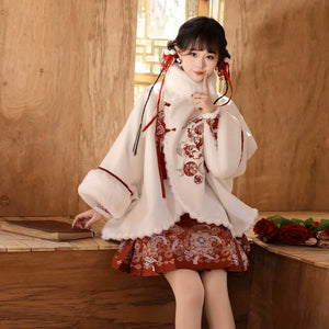 “Serpent Drum” – Modern Hanfu Autumn/Winter Set | Coat & Ma Mian Skirt - Yandan_Hanfu