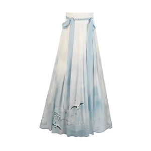 Shanjian Ming Hanfu, light blue ink painting style super immortal ancient clothing - Yandan_Hanfu