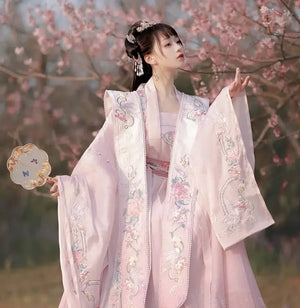 Song Dynasty Han pink Clothing Fairy Elegant Chinese Style Xiachu Ancient Clothing Spring and Autumn - Yandan_Hanfu