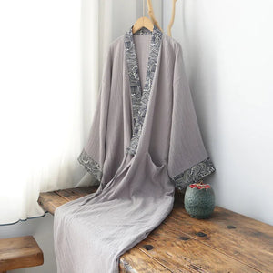 Long summer thin pure cotton Hanfu red robe for men and women - Yandan_Hanfu