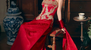 Phoenix Harmony – New Chinese Bridal Dress for Engagement, Tea Ceremony & Spring Banquets - Yandan_Hanfu