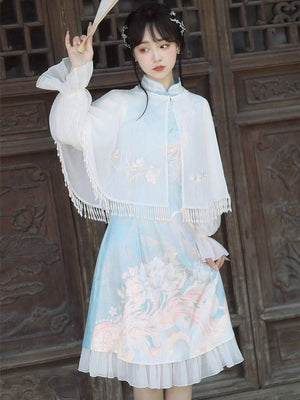 Feihua Fish Shadow Hanfu Women's Daily Han Element New Chinese Style Cheongsam Dress - Yandan_Hanfu