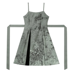 Tobacco bamboo Chinese style Mori girl Han element green lolita cheongsam - Yandan_Hanfu