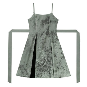 Tobacco bamboo Chinese style Mori girl Han element green lolita cheongsam - Yandan_Hanfu