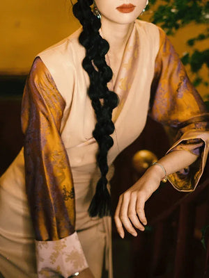 “Qingyao” Poetic Orient Dress — Elegant Chinese Aesthetic Tibet-Inspired Long Gown - Yandan_Hanfu